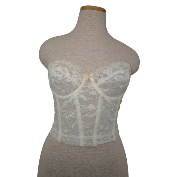 Vanity Fair “Illusion” lace bustier corset top, size 32C, - Picture 2 of 8